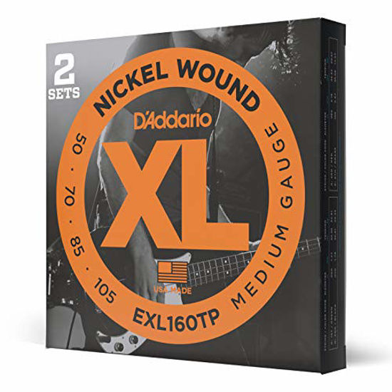 Picture of D'Addario EXL160TP Medium Gauge Nickel Wound Bass Strings XL 50-105 Long-Scale, 2 Sets