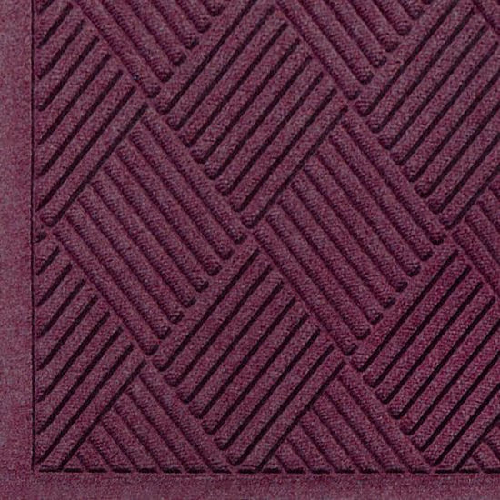 Picture of M+A Matting 221 Waterhog Fashion Diamond Polypropylene Fiber Entrance Indoor Floor Mat, SBR Rubber Backing, 12.2' Length x 6' Width, 1/4" Thick, Bordeaux