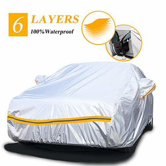 GetUSCart- Autsop Car Cover Waterproof All Weather,6 Layers Car Cover for  Automobiles Outdoor Full Cover Sun Hail UV Dust Protection with Zipper,  Universal A1-3L(Fits Sedan 171 to 180)