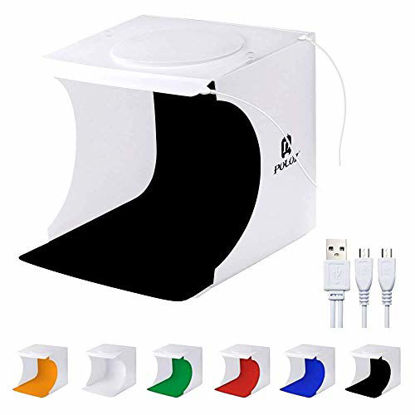 Picture of Mini Photo Studio Super Bright Photography Light Box Lightbox Portable Shooting Light Tent with 6 Colors Photography Backdrops Waterproof Background Screen Carrying Bag (20 Centimeter)