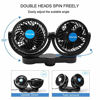 Picture of Car Fan, Electric Car Fans for Rear Seat Passenger Portable Car Seat Fan 360 Degree Dual Head Rotatable Back Seat Car Fan 12V Cooling Air Fan with Stepless Speed Regulation for SUV, RV, Van, Vehicles