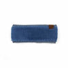 Picture of C.C Winter Fuzzy Fleece Lined Thick Knitted Headband Headwrap Epoxy Button for Face Masks (BHW-1) (A Button Steel Blue)