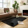 Picture of Ashler Soft Faux Rectangle Fur Chair Couch Cover Black Area Rug for Bedroom Floor Sofa Living Room Rectangle 3 x 5 Feet