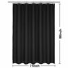 Picture of Extra-Long Waffle Weave Shower Curtain 71" W x 96" H - Hotel Luxury Spa, 230 GSM Heavy Weighted Fabric, Water Repellent, Black, 71x96