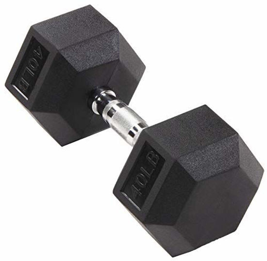 Picture of Sporzon! Rubber Encased Hex Dumbbell, Pair, Black