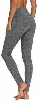 Picture of Lingswallow High Waist Yoga Pants - Yoga Pants with Pockets Tummy Control, 4 Ways Stretch Workout Running Yoga Leggings (Charcoal Grey, Medium)