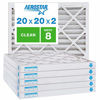 Picture of Aerostar Clean House 20x20x2 MERV 8 Pleated Air Filter, Made in the USA, (Actual Size: 19 1/2"x19 1/2"x1 3/4"), 6-Pack,White