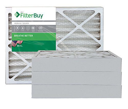 Picture of FilterBuy 12x36x4 MERV 8 Pleated AC Furnace Air Filter, (Pack of 4 Filters), 12x36x4 - Silver