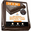 Picture of 24' x 36' Super Heavy Duty 16 Mil Brown Poly Tarp Cover - Thick Waterproof, UV Resistant, Rot, Rip and Tear Proof Tarpaulin with Grommets and Reinforced Edges - by Xpose Safety