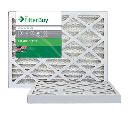 Picture of FilterBuy 13x21.5x2 MERV 8 Pleated AC Furnace Air Filter, (Pack of 2 Filters), 13x21.5x2 - Silver