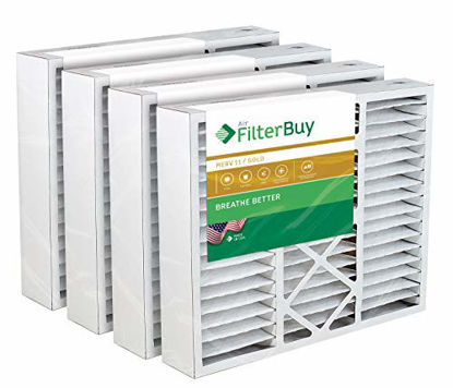 Picture of FilterBuy 24x25x5 Carrier Replacement AC Furnace Air Filter - AFB Gold MERV 11 - Pack of 4 Filters. Designed to fit FILXXCAR0024, FILCCCAR0024, FILBBCAR0024.