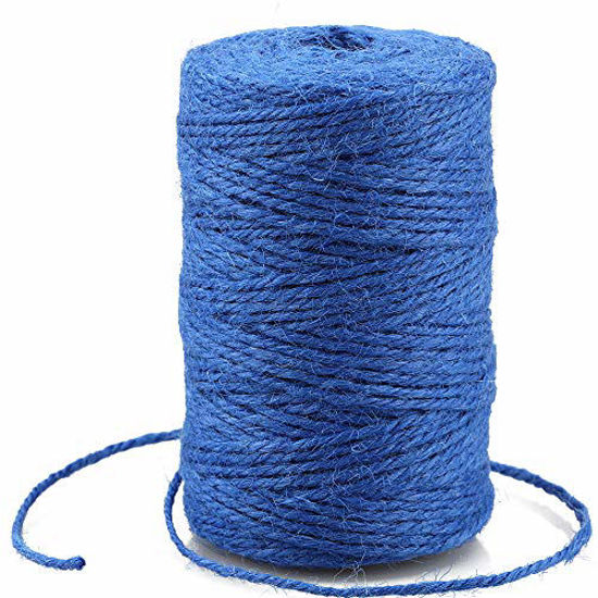 Picture of 328 Feet Dark Blue Jute Twine,Colourful Jute Twine,Christmas Twine,Best Arts Crafts Gift Twine