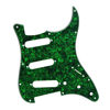 Picture of IKN SSS 11 Hole Strat Guitar Pickguard Tremolo Cavity Cover Backplate with Screws for Fender USA/Mexican Standard StratGuitar Part, 4Ply Green Pearl