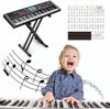 Picture of Piano Keyboard Stickers for 88/61/ 54/49 Key,Colorful Transparent Removable for kids Beginners (Mix Color)