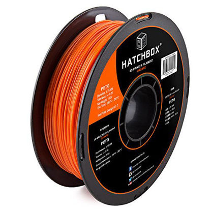 Picture of HATCHBOX PETG 3D Printer Filament, Dimensional Accuracy +/- 0.03 mm, 1 kg Spool, 1.75 mm, Orange