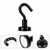 Picture of MHDMAG Black Magnetic Hooks, Strong Magnets with Neodymium Rare Earth Magnet for Hanging, Holder, Keys. Storage, Door, Office, BBQ, Cruise Ship Access, Black, Pack of 12