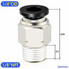 Picture of Tailonz Pneumatic Male Straight 1/4 Inch Tube OD x 1/8 Inch NPT Thread Push to Connect Fittings PC-1/4-N1 (Pack of 10)