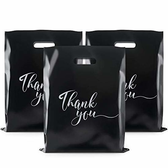 Rainbows & Lilies 100 Thank You Bags, 12x15 Plastic Bags with