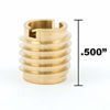 Picture of E-Z LOK 400-M6 Threaded Insert, Brass, Knife Thread, M6-1.0 Internal Threads, 0.500" Length (Pack of 10), Knife Thread, M6"