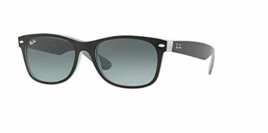  Ray-Ban RB2132 New Wayfarer Sunglasses Unisex 100% Authentic  (Matte Black Frame Blue Mirror Lens, 52) : Clothing, Shoes & Jewelry