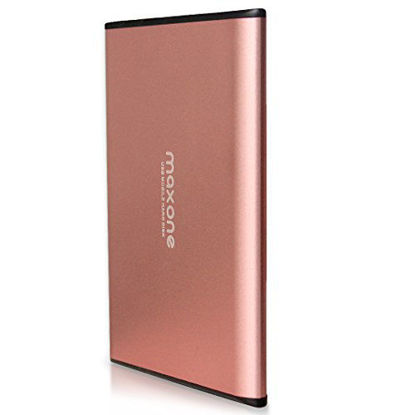 Picture of Maxone 320GB Ultra Slim Portable External Hard Drive HDD USB 3.0 for PC, Mac, Laptop, PS4, Xbox one - Rose Pink