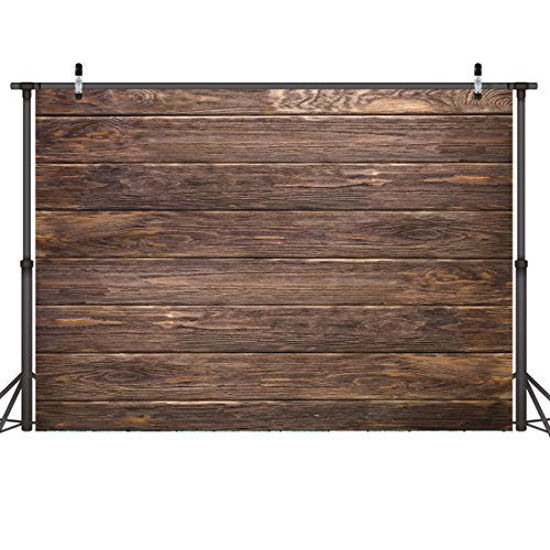 Picture of LYWYGG 7x5ft Thin Vinyl Brown Wood Backdrop Photographers Retro Wood Wall Background Cloth Seamless CP-19