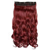 Picture of REECHO 16" 1-Pack 3/4 Full Head Curly Wavy Clips in on Synthetic Hair Extensions Hairpieces for Women 5 Clips 3.9 Oz per Piece - Wine Red