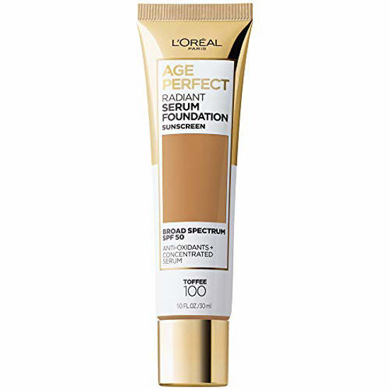 Picture of L'Oreal Paris Age Perfect Radiant Serum Foundation with SPF 50, Toffee, 1 Ounce