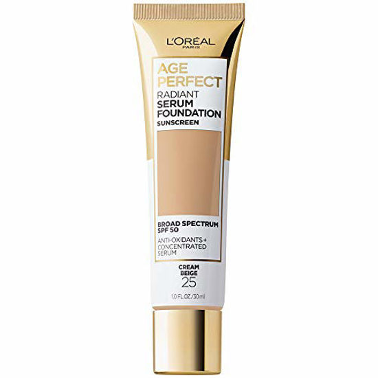 Picture of L'Oreal Paris Age Perfect Radiant Serum Foundation with SPF 50, Cream Beige, 1 Ounce