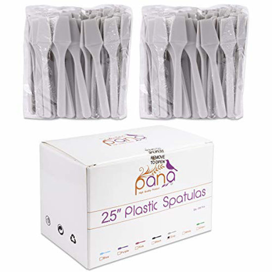 Picture of 200pcs PANA Cosmetic Make Up Disposable Plastic 2.5" Spatulas Skin Care Facial Cream Mask Spatula (GRAY-200 Pieces in a Box)