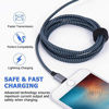 Picture of iPhone Charger, Sundix 3Pack 10ft Lightning Cable iPhone Charger Cable Nylon Braided Charging Cord Compatible iPhone XR XS XSMax X 8 8 Plus 7 7 Plus 6 6s Plus SE 5 5s 5c iPad iPod (Blue)