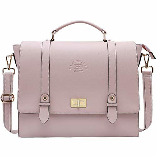Picture of Briefcase for Women,15.6 Inch Laptop Tote Bag Durable Teacher Laptop Messenger Bags Business Computer Bag with Detachable Widened Strap for Work Weekend Dating,Soft Pink