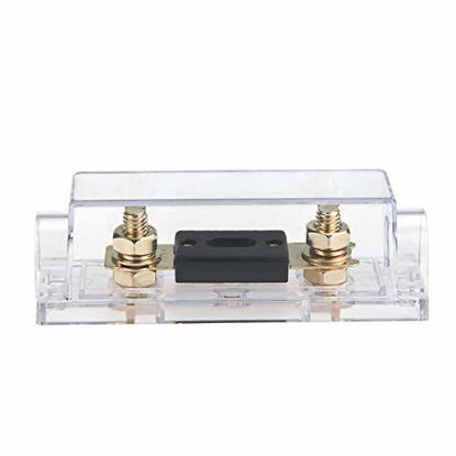 Picture of 300A Inline ANL Fuse Holder, Ancable 0/2 / 4 Gauge AWG ANL Fuse Block Holder with Insulating Cover Compatible with Car Audio Amplifier