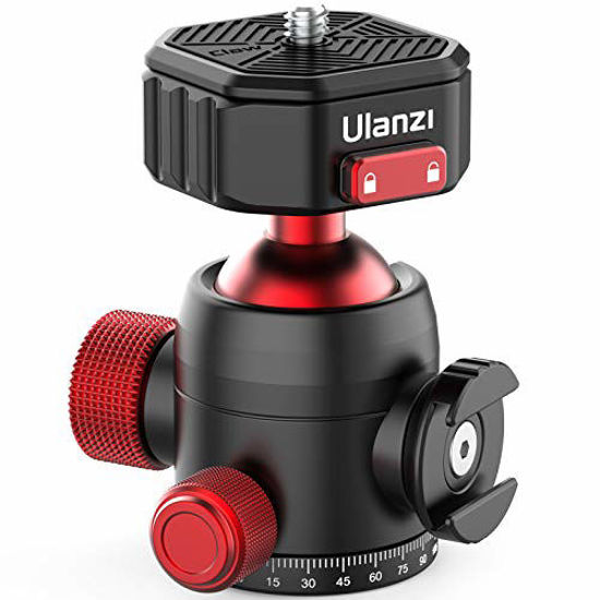 Picture of Tripod Ball Head, ULANZI Professional Claw Quick Release Panoramic Ballhead with Cold Shoe, 20KG/44.1lbs Loading Capacity, for Tripod,Monopod,Slider,DSLR Camera/Camcorder Quick Mount (U-100)