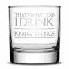 Picture of Integrity Bottles Premium Game of Thrones Whiskey Glass, Thats What I Do I Drink and I Know Things, Deep Etched 10oz Rocks Glass, Made in USA, Highball Gifts, Sand Carved by Hand