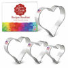 Picture of Ann Clark Cookie Cutters 4-Piece Heart Cookie Cutter Set with Recipe Booklet, 2.75", 3.25", 3.75", 4"