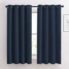 Picture of NICETOWN Blackout Curtains and Drapes for Kitchen - Thermal Insulated Solid Grommet Top Blackout Panels/Draperies for Kid's Room (Navy, 1 Pair, 52 x 63 Inch)