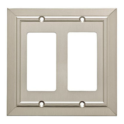 Picture of Franklin Brass W35224-SN-C Classic Architecture Double Decorator Wall Plate/Switch Plate/Cover, Satin Nickel