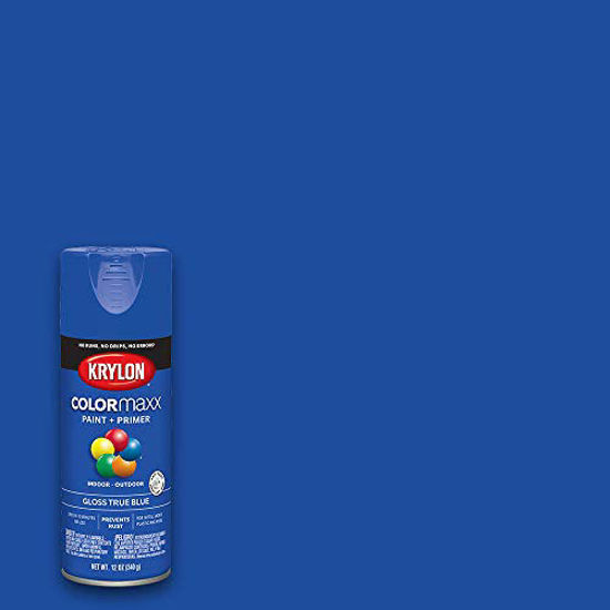 Picture of Krylon K05543007 COLORmaxx Spray Paint and Primer for Indoor/Outdoor Use, Gloss True Blue