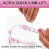 Picture of TCP Global Salon World Safety Face Shields with Pink Glasses Frames (Pack of 25) - Ultra Clear Protective Full Face Shields to Protect Eyes, Nose, Mouth - Anti-Fog PET Plastic, Goggles