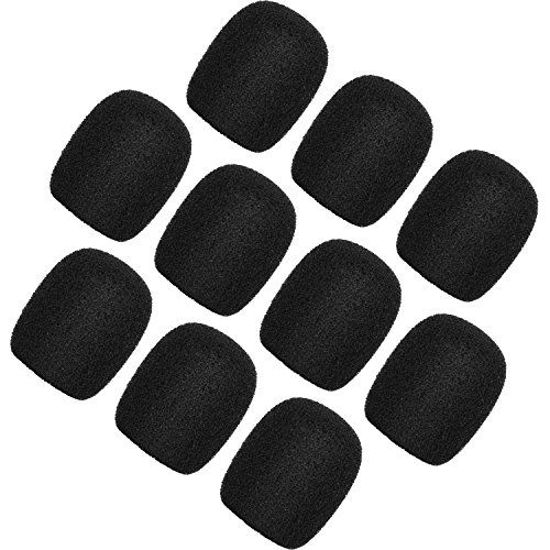 Picture of ChromLives Lapel Headset Microphone Windscreens Foam Covers Microphone Covers Mini Size Color Black 10 Pack