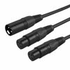 Picture of CableCreation [2-Pack] XLR Male to Dual XLR Female Y Splitter 3Pin Balanced Microphone Cable, 0.3 Meter/Black