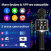 Picture of Wireless Bluetooth Karaoke Microphone,Portable Handheld Karaoke Mic Speaker Player with LED Lights, Adjustable Remix and Recording for Kids Adults Birthday Party KTV Christmas (Black)