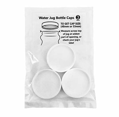 Picture of Threaded/Screw-On Caps for 3 and 5 Gallon Water Bottle Jugs (3 pk) (48mm, White)