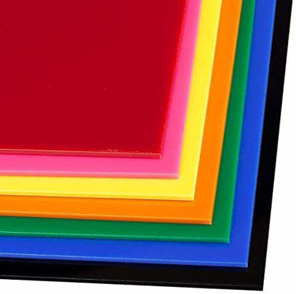 Picture of SOURCEONE.ORG Premium 1/8 th Inch Thick Acrylic Plexiglass Sheet (Black, 6" x 8")