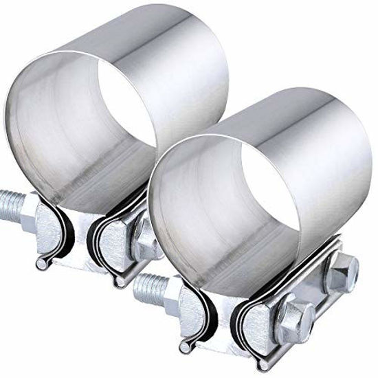 Picture of EVIL ENERGY 3.0 Inch Butt Joint Exhaust Band Clamp Sleeve Stainless Steel 2pcs