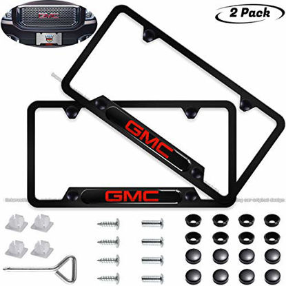 Picture of 2pcs License Plate Frame for GMC,Applicable to US Standard Car License Frame Accessories,fit Yukon Savana Sierra Envoy Canyon Sierra All Model