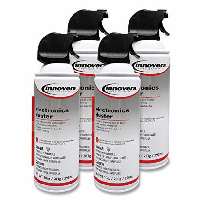 Picture of Innovera 10014 Compressed Air Duster Cleaner, 10 oz Can, 4/Pack