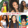 Picture of 12 inch Spring Twist Crochet Braids Bomb Twist Crochet Hair Beyond Beauty Ombre Colors Synthetic Fluffy Hair Extension 3 Packs (12 Inch, T1B-350)