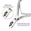 Picture of Cuticle Trimmer with Cuticle Pusher, XUNXMAS Cuticle Remover Cutter Nipper Scissor and Triangle Cuticle Nail Pusher Peeler Scraper, Durable Dead Skin Clipper Manicure Pedicure Tools (Silver)